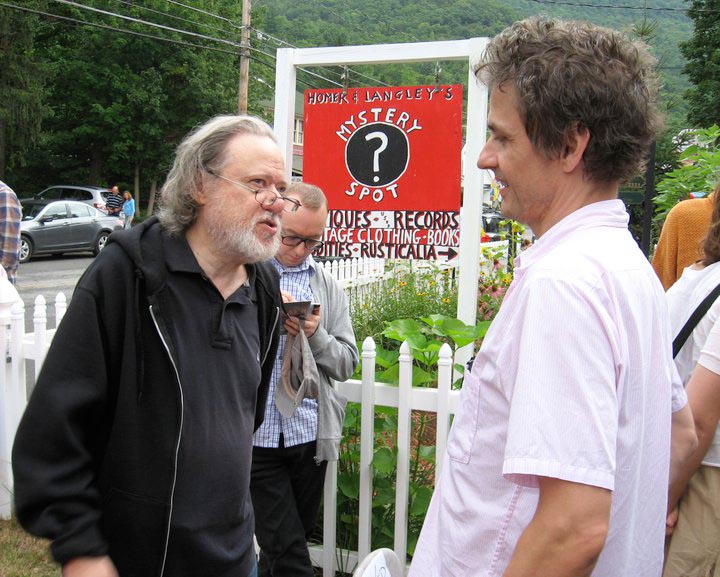 Tommy Ramone and Dean Wareham at the Mystery Spot (photo by Laura Levine)