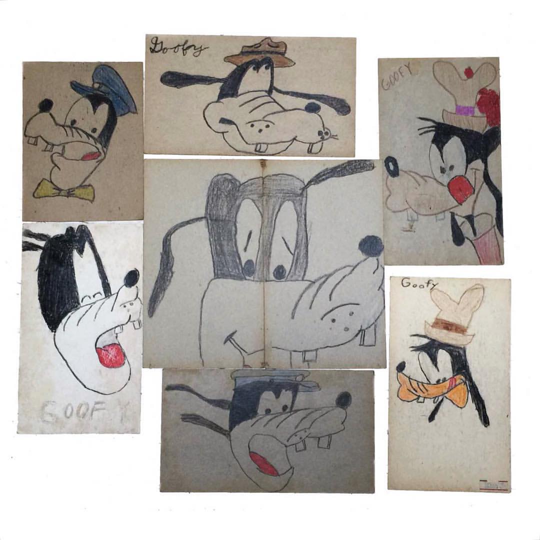 Some of the wonderful 1950's children's drawings depicting the many moods of Goofy we recently picked up.